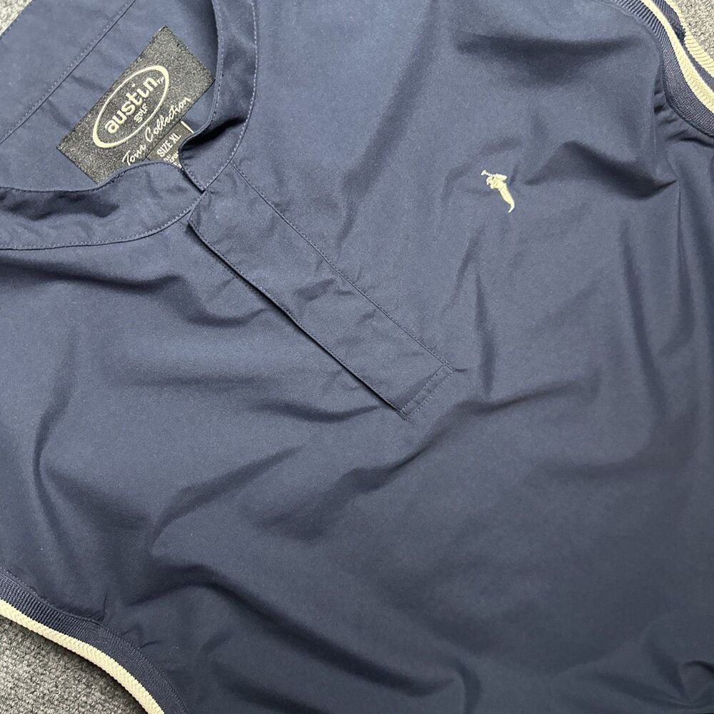 AUSTIN GOLF Men’s Tour Collection XL Navy Windbreaker Sleeveless Vest Pullover
